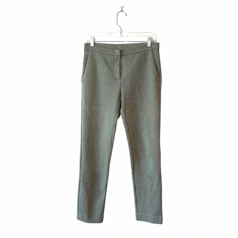 MaxMara Weekend Straight Leg Pants Black & White Houndstooth Mid-rise Size 10